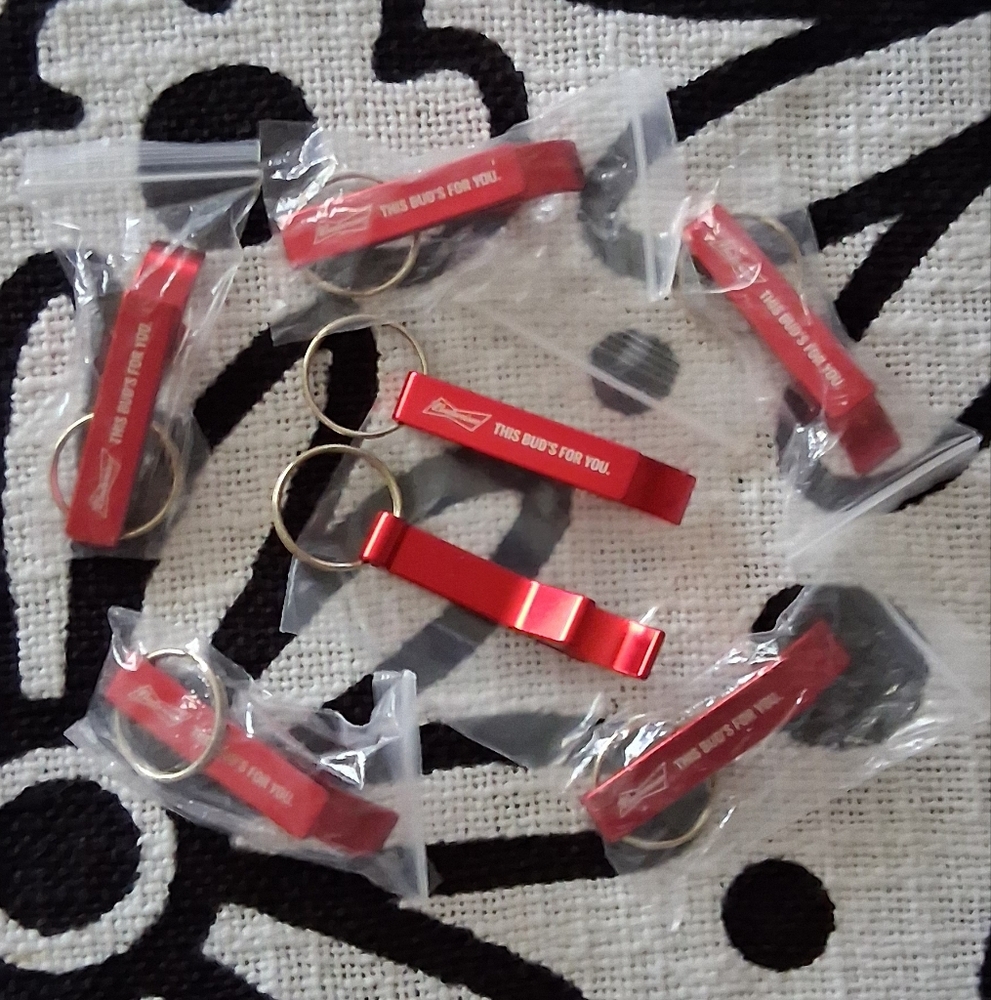 Budweiser Red Keychain Bottle Opener